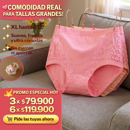 💖 SUPER PROMO TALLAS PLUS 3 PANTYS DE ALGODÓN A PRUEBA DE FUGAS  💖