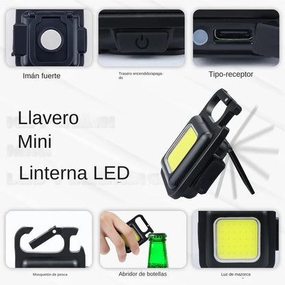 🚨🔦 Linterna Led 🔋 Recargable 👌 Portátil 💯 Multifuncional ⚙️ USB🚨