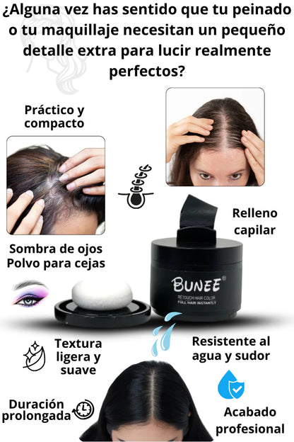⭐️ MEGA PROMO ⭐️ BUNEE FIBRA CAPILAR: Cobertura Instantánea para Canas, Entradas, Cejas, Barba y Zonas Claras